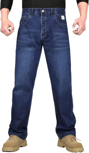 BOCOMAL FR Pants for Men Relax Fit Flame Resistant Jeans 14oz Heavy Duty Washed Work Jeans