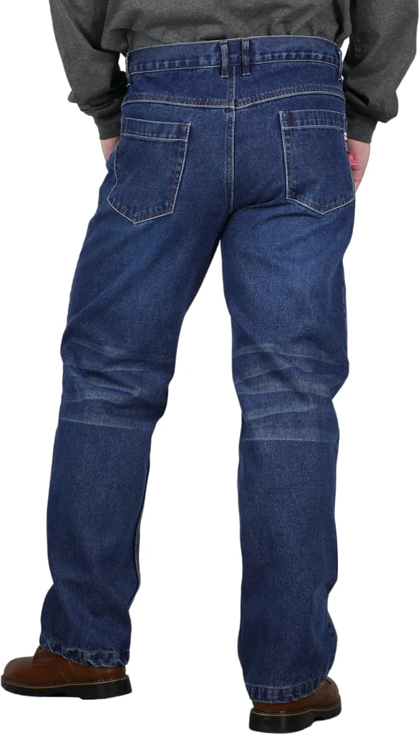 BOCOMAL FR Pants for Men Relax Fit Flame Resistant Jeans 14oz Heavy Duty Washed Work Jeans