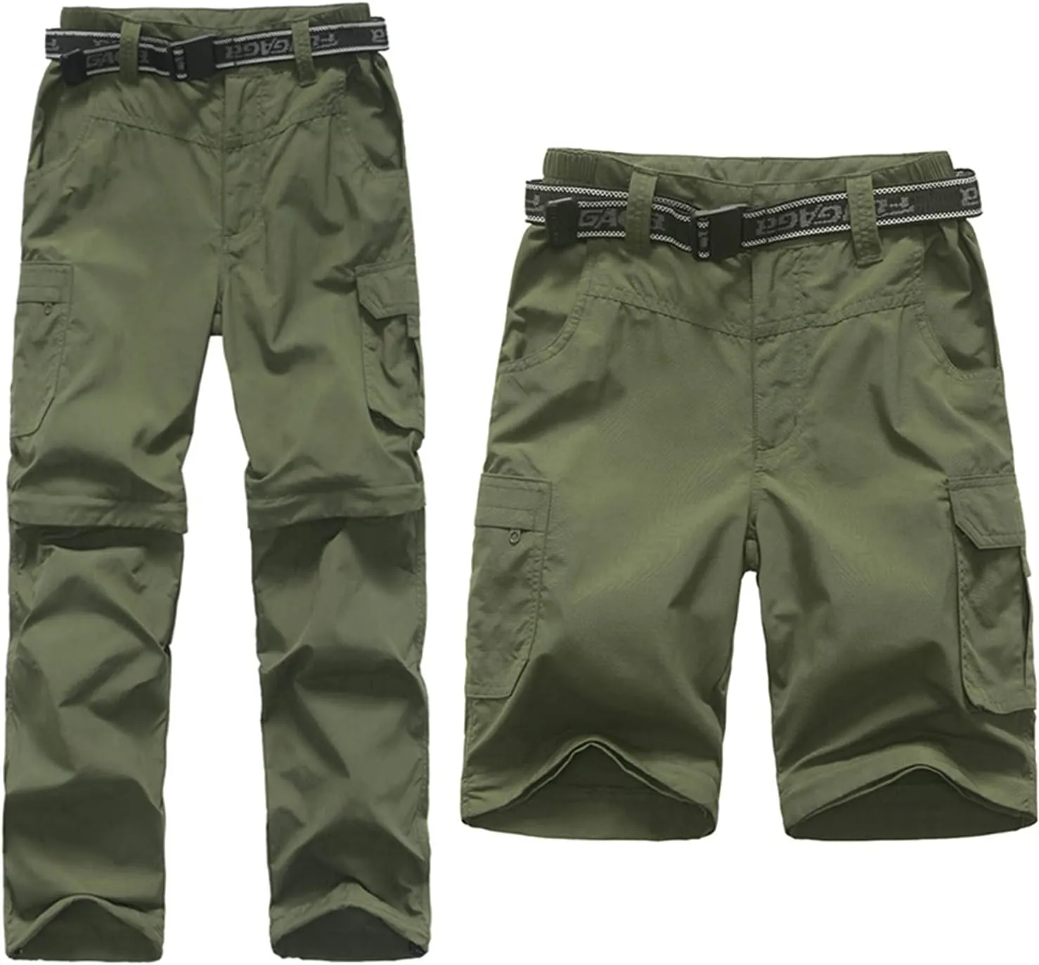 Boy??s Convertible Hiking Pants Lightweight Quick Dry Zip Off Pants for Kids Youth Outdoor UPF 50  Casual Cargo Trousers