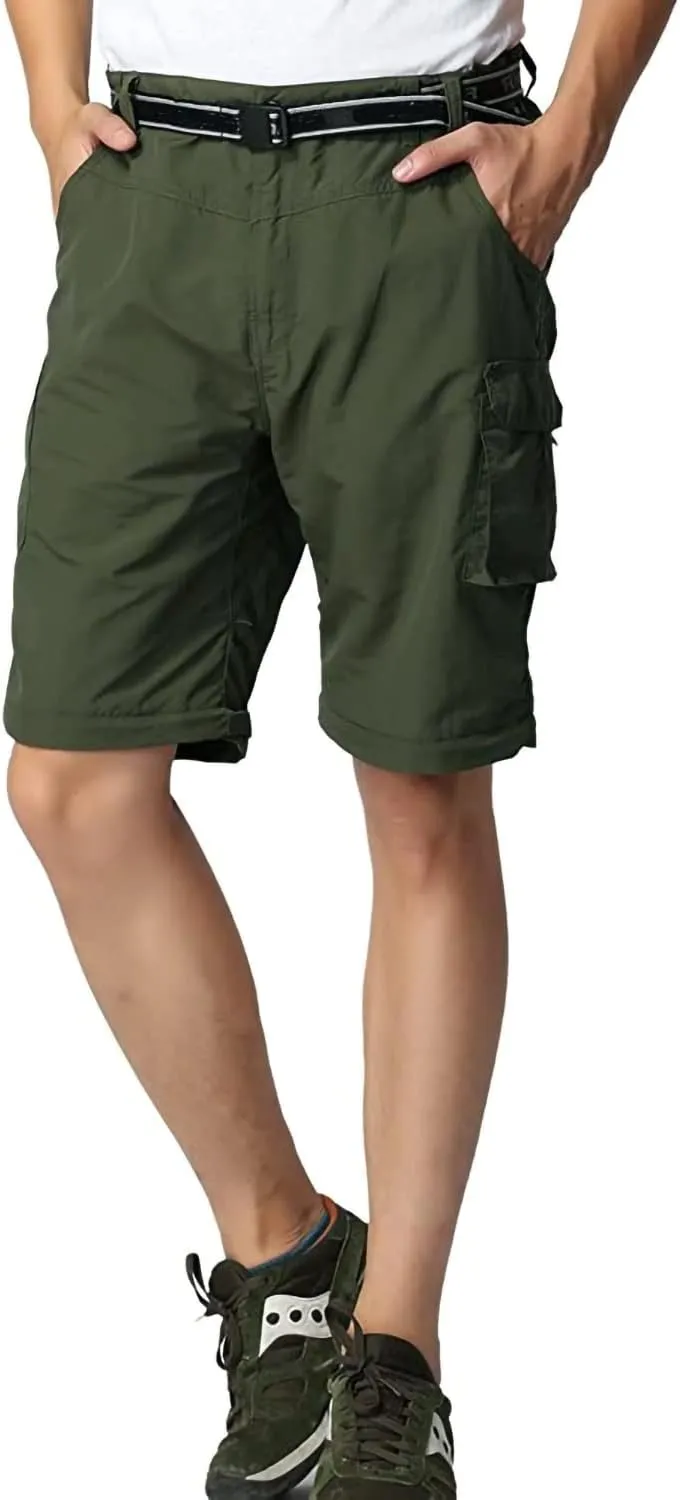 Boy??s Convertible Hiking Pants Lightweight Quick Dry Zip Off Pants for Kids Youth Outdoor UPF 50  Casual Cargo Trousers