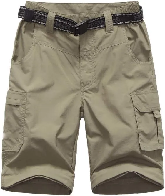 Boy??s Convertible Hiking Pants Lightweight Quick Dry Zip Off Pants for Kids Youth Outdoor UPF 50  Casual Cargo Trousers
