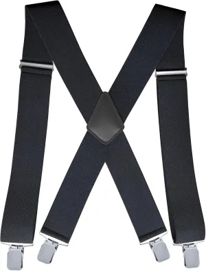 CADONO Men's 2 Inch Heavy Duty Suspenders??Adjustable X-Back with Strong Clips for Work, Jeans, and More
