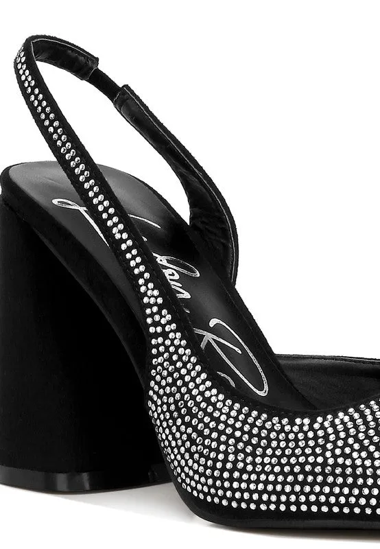 Chic Rhinestone Slingback Sandals