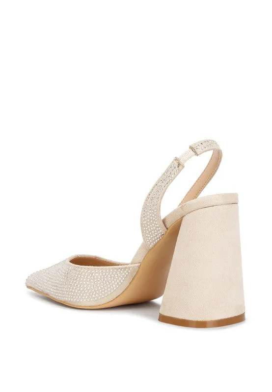 Chic Rhinestone Slingback Sandals