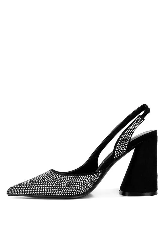 Chic Rhinestone Slingback Sandals