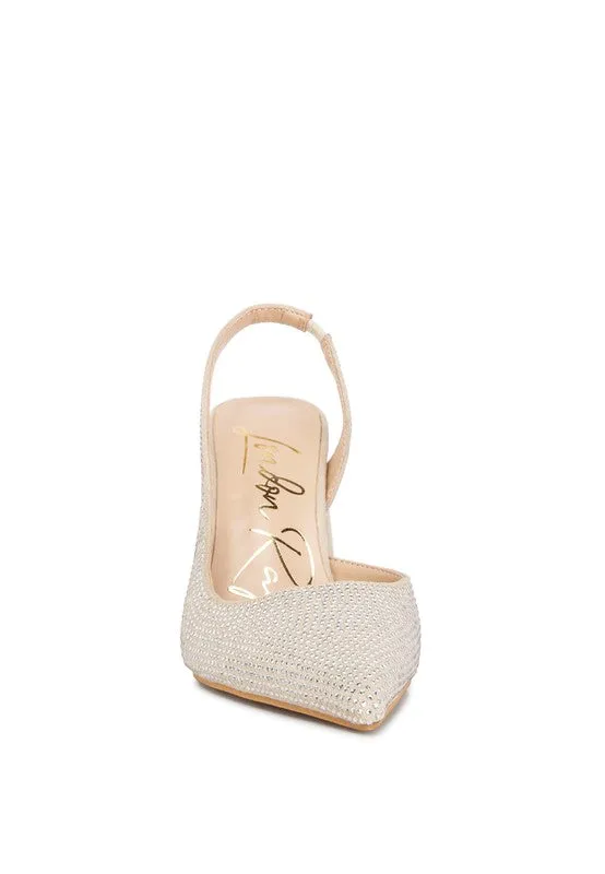 Chic Rhinestone Slingback Sandals
