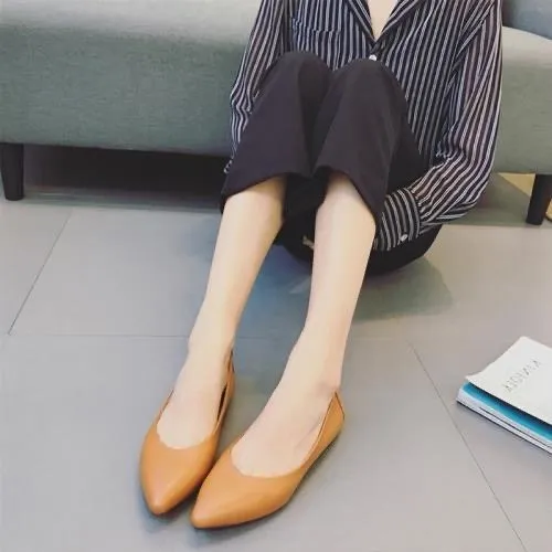 Comelyy Women's flat shoes with shallow mouth, comfortable soft sole and pointed toe shoes