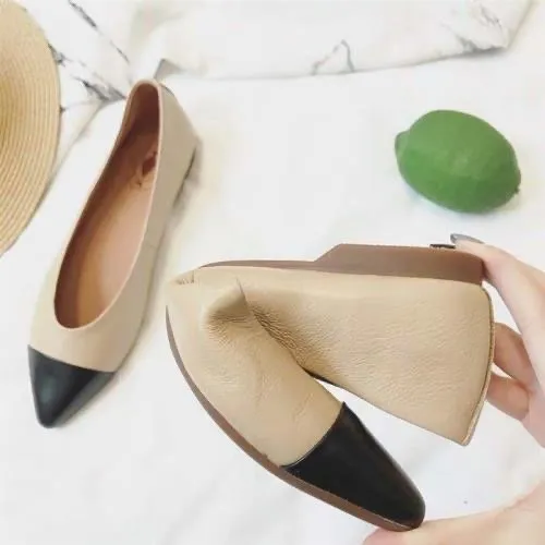 Comelyy Women's flat shoes with shallow mouth, comfortable soft sole and pointed toe shoes