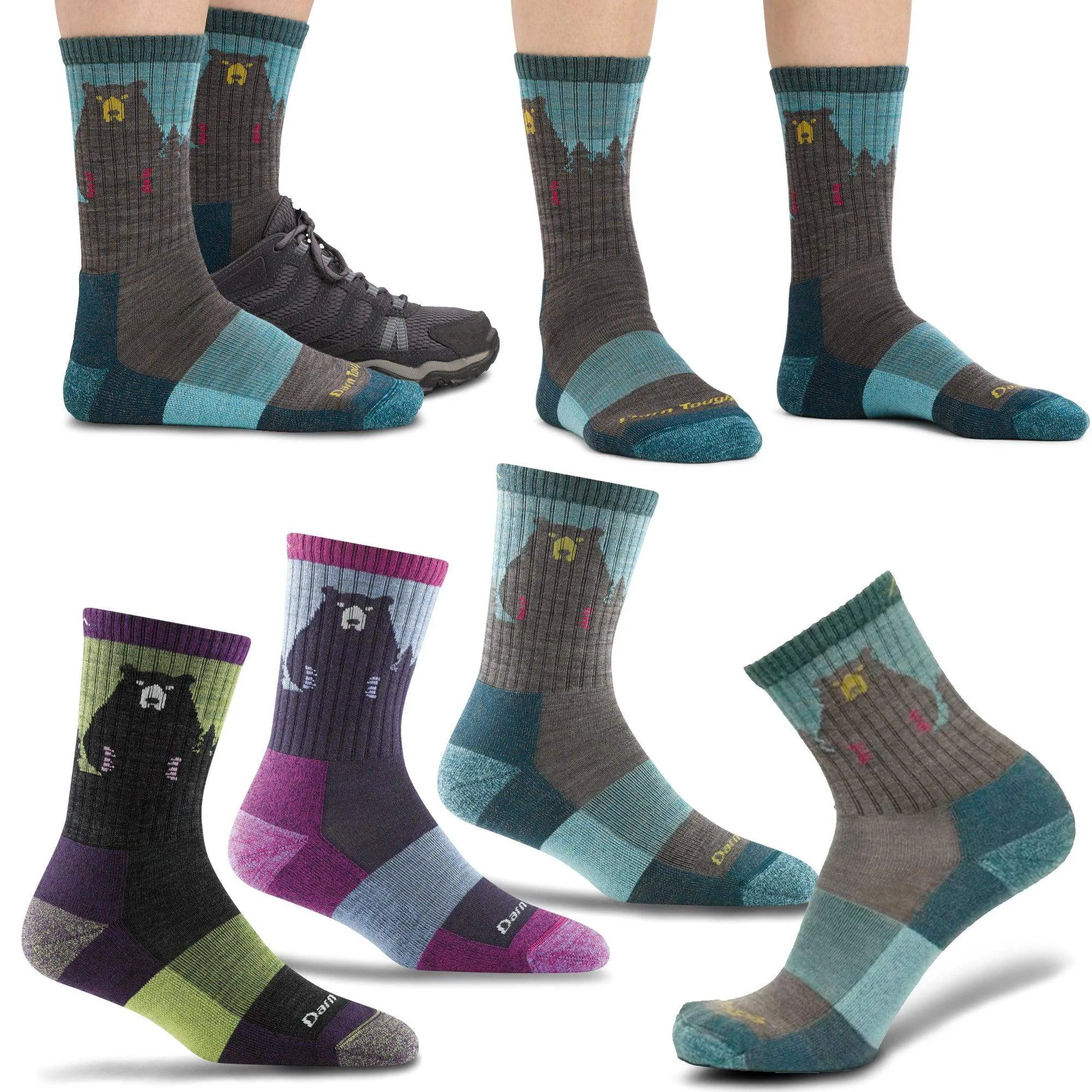 Darn Tough 1970 Bear Town Crew Lightweight Socks - Women's - Merino Wool, Seamless, Moisture-Wicking Comfort for Hiking