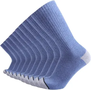 EnerWear 10P Pack Unisex Cotton Moisture Wicking Cushion Crew Socks