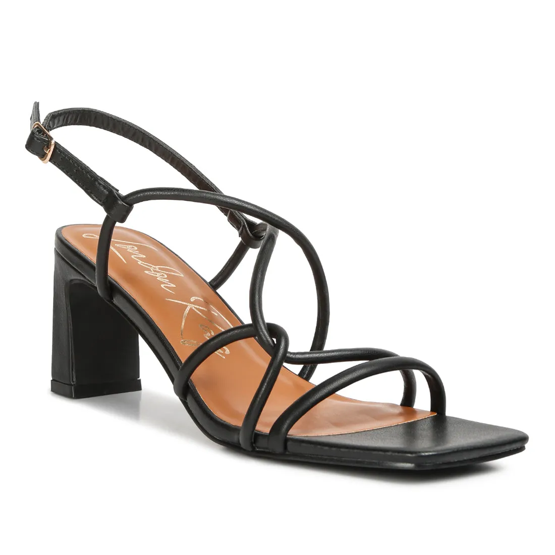 Knotted Straps Block Heeled Sandals