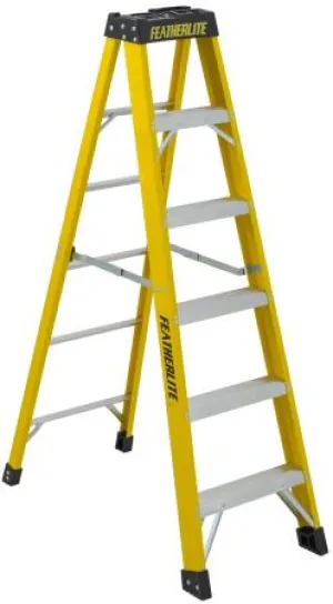 Ladder - Featherlite Series 6900 6′ Extra Heavy Duty Fiberglass Step Ladder, 6906