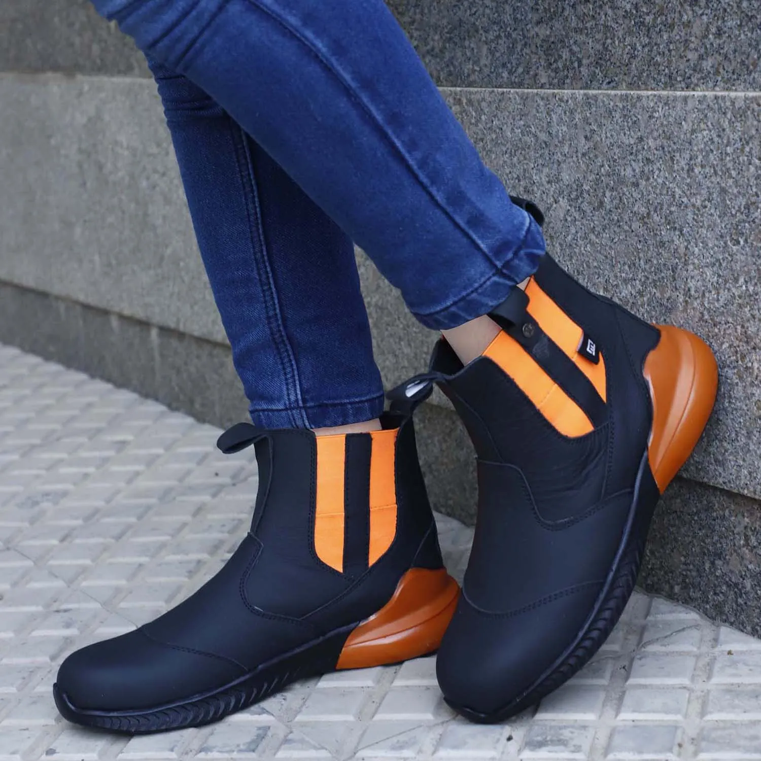 Leader Steel Toe Genuine Leather Chelsea Safety Boots