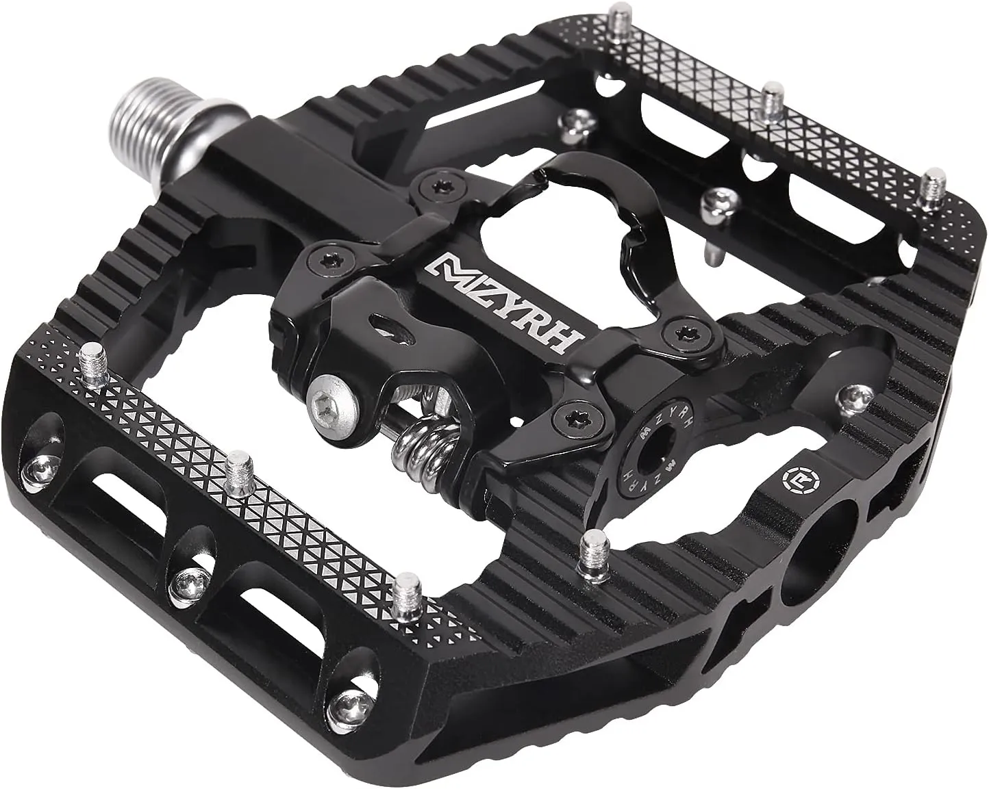 MTB Mountain Bike Pedals 3 Bearing Flat Platform Compatible with SPD,Dual Function Sealed Clipless Aluminum 9/16" Pedals with Cleats for Road