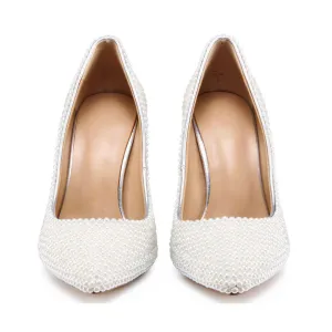 Patent Leather Point Toe Middle Chunky Heel Pumps