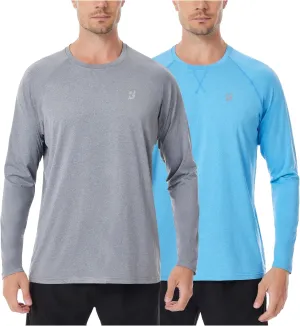 Roadbox UPF 50  Sun Shirts for Men, UV Protection Long Sleeve Swim Shirt, Lightweight Rash Guard for Fishing Hiking Running