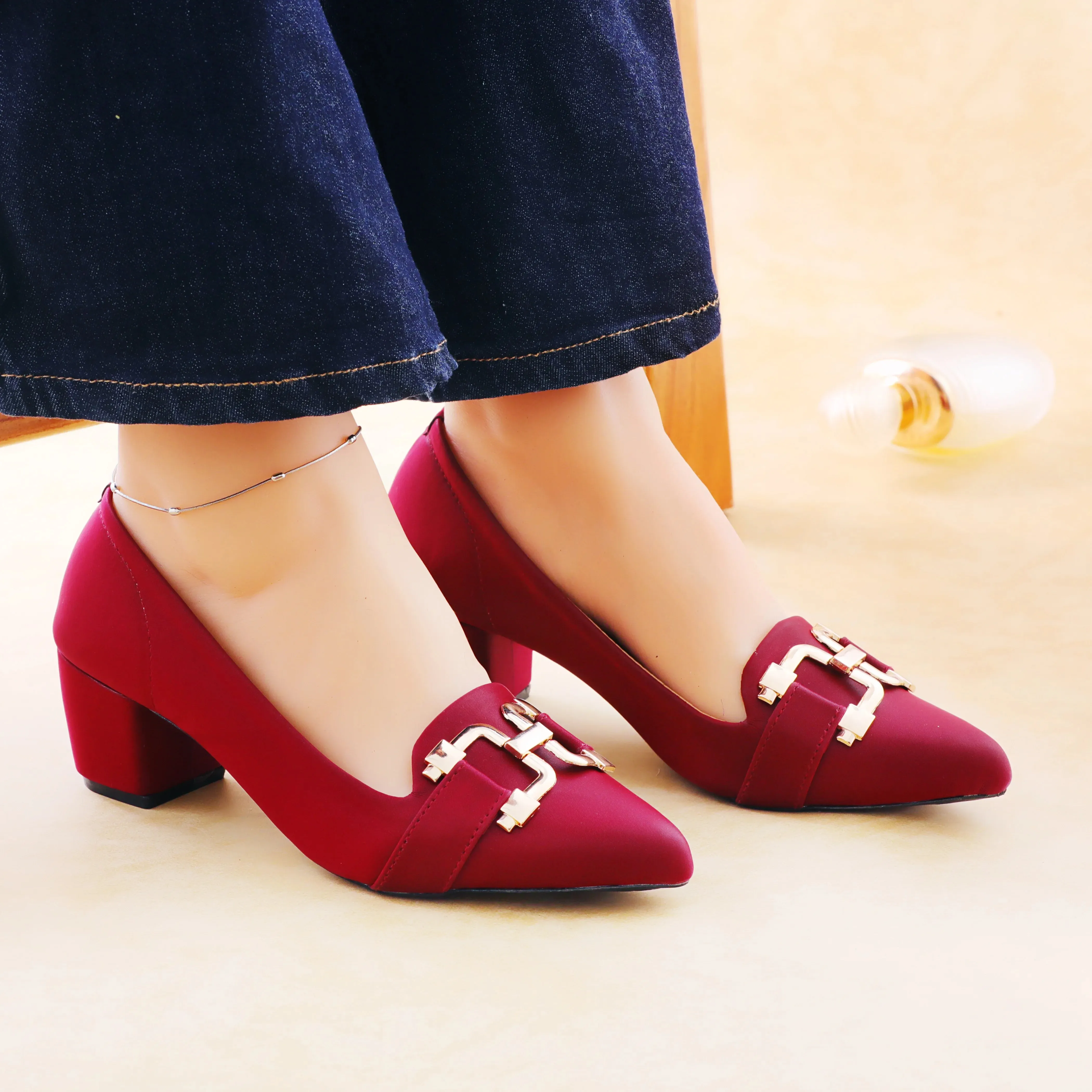 Swank Maroon women court shoes