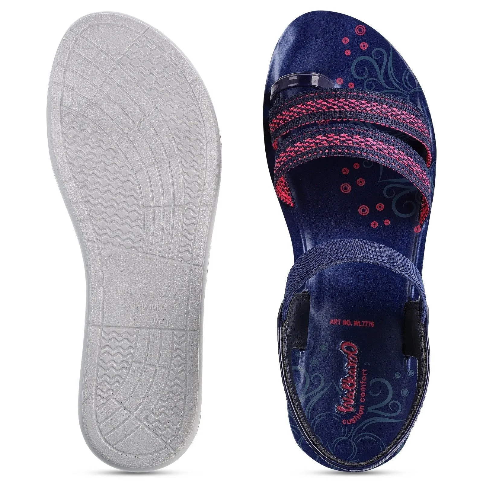 Walkaroo Womens Ankle Strap Sandal  - WL7776 Blue
