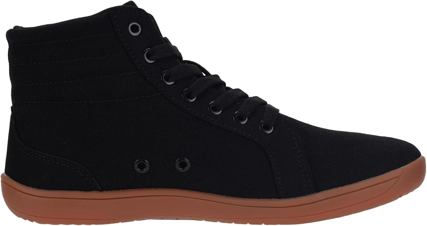 WHITIN Men's Wide Hi-top Minimalist Barefoot Sneakers | Zero Drop Sole | Cushioned Ankle Support