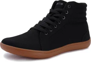 WHITIN Men's Wide Hi-top Minimalist Barefoot Sneakers | Zero Drop Sole | Cushioned Ankle Support