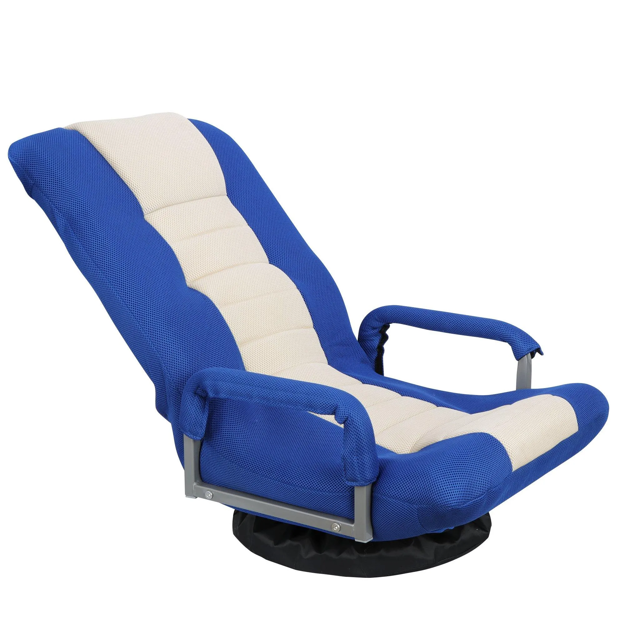 ZENY™ 360 Degree Swivel Gaming Floor Chair w/Armrest, Adjustable 5 Positions Folding Lounger Chairs